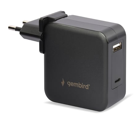 Gembird NPA-PD60-01 chargeur d'appareils mobiles Ordinateur portable, Smartphone Noir Secteur Intérieure