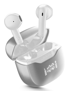 Cellularline Core Pro Écouteurs Bluetooth avec boîtier de charge, écran LED et fonction ENC