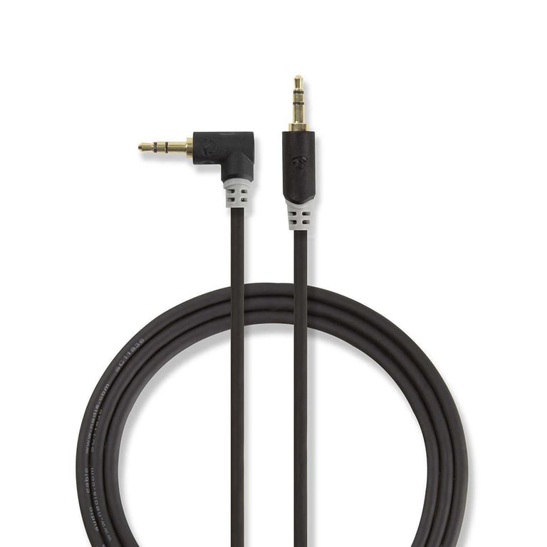 Nedis Câble Audio Stéréo Jack 3.5mm Droit Vers Jack 3.5mm Coudé 1m