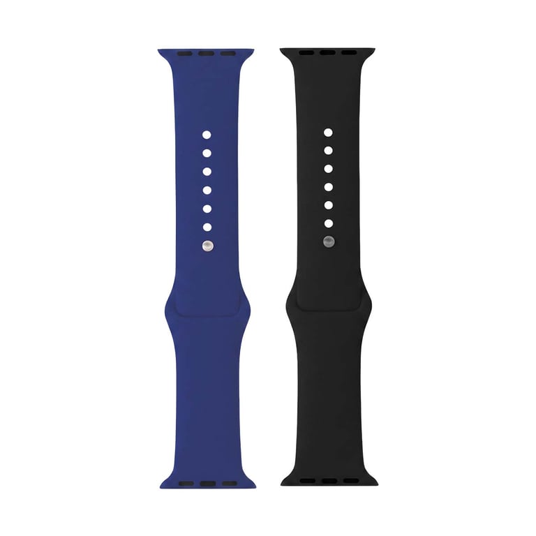 Bigben Connected Pack de 2 Bracelets Apple Watch 38-40-41mm Silicone 138 à 205mm Noir et Bleu Bigben - vue 2