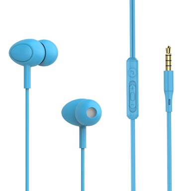 Écouteurs intra-auriculaires filaires Tellur Basic Gamma avec microphone, bleu