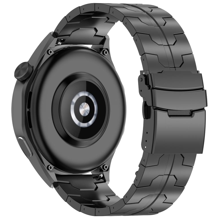 INF Bracelet De Montre En Titane Pour Montre Connectée 22 Mm Black Fermoir De Sécurité