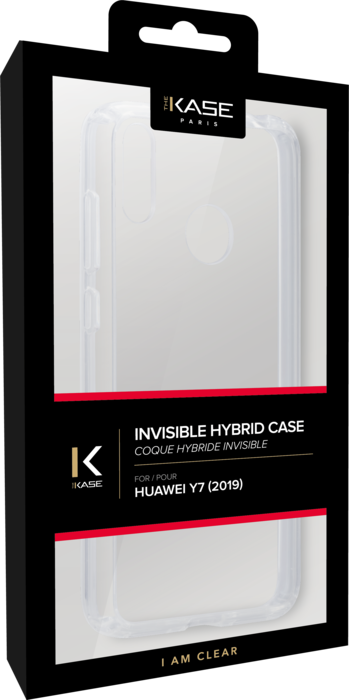 Coque hybride invisible pour Huawei Y7 2019, Transparent