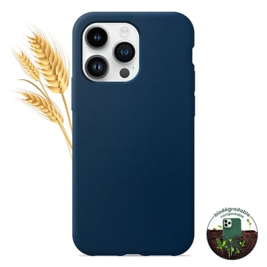 Coque silicone unie Biodégradable Bleu compatible Apple iPhone 14 Pro
