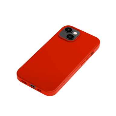 Coque antichoc en gel de silicone doux pour Apple iPhone 14, Rouge Ardent