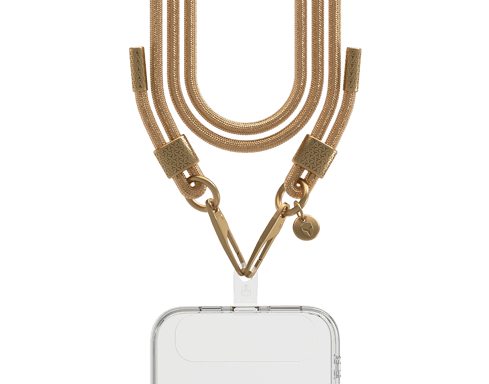 Force Case Bandolera universal para teléfono con mosquetón Dorado