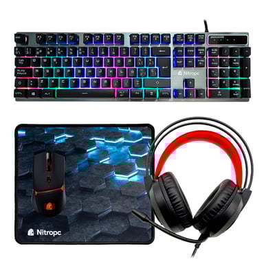 PC Gamer complet Nitropc Pack Bronze - AMD Ryzen 5 PRO 5655G, AMD Vega 7, RAM 16Go, M.2 1TB, Win11, WiFi - Écran 24'' FullHD et accessoires