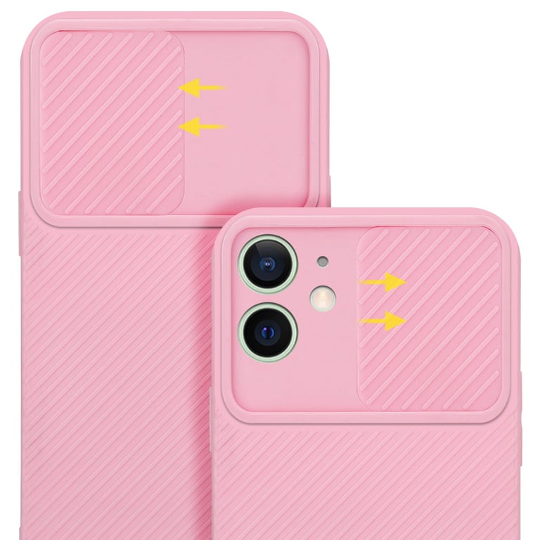 Coque pour Apple iPhone 12 MINI en Bonbon Rose Housse de protection Étui en silicone TPU flexible et avec protection pour appareil photo