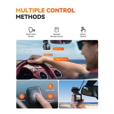 Dashcam VANTRUE E1 Pro 4K HDR con Visione Notturna STARVIS 2, GPS, WiFi 5 GHz, Comando Vocale e Sorveglianza 24/7