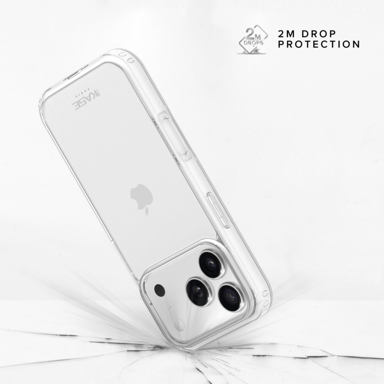 Funda híbrida transparente de plástico reciclado para Apple iPhone 17 Pro, resistente a los golpes
