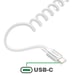 Cavo USB-C a USB-C 100W 480 Mb/s a spirale retrattile da 12 a 50 cm