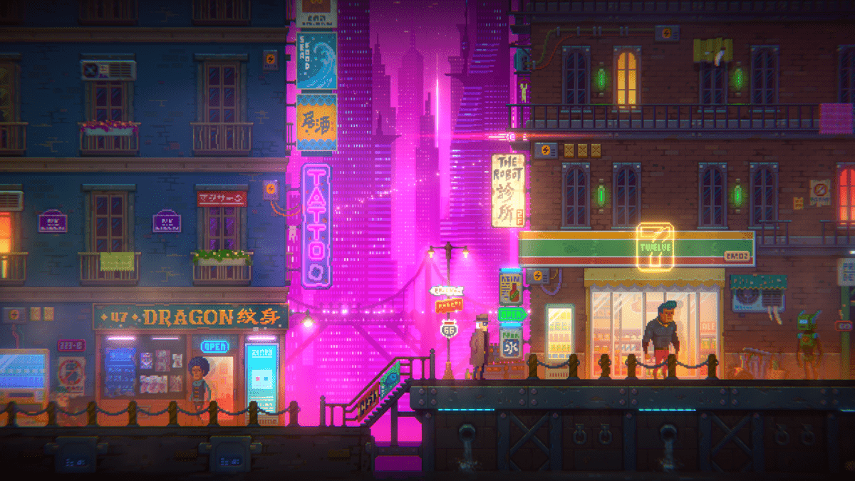Jeu vidéo Tales Of the Neon Sea Nintendo Switch Aventure Enquête Pixel art - vue 3