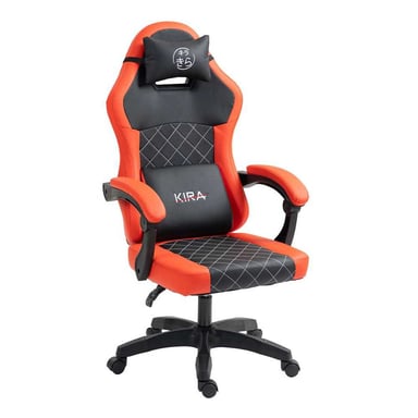 Chaise gaming Kira Katana similicuir dossier haut appui-lombaire Rouge et Noir