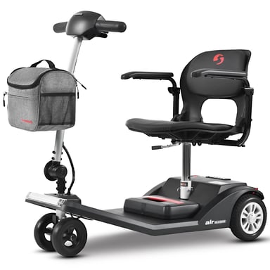 Scooter Électrique Pour Senior et PMR | SWEETRICH AIR CLASSIC | Vitesse Max 6 km/h | Portée de 15 km | Moteur 250W | Batterie 12Ah | Pneus Pleins | Noir