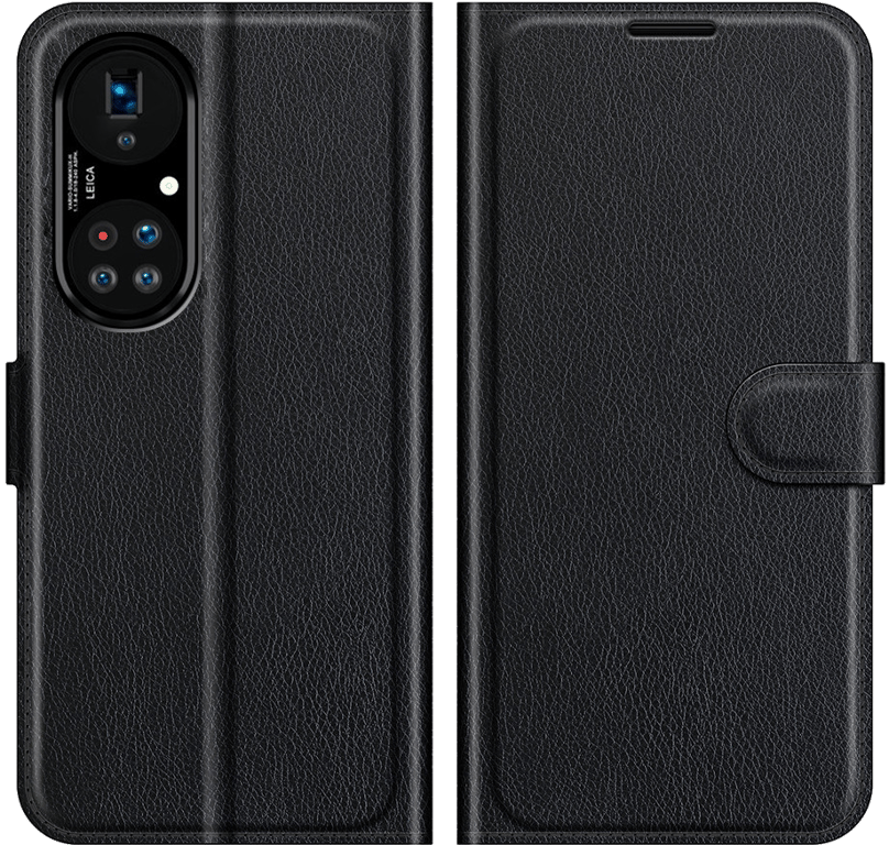 Portefeuille pour HUAWEI P50 Pro+ PLUS Simili-cuir Rabat Protection (NOIR)
