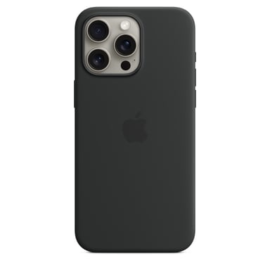 Funda de silicona con MagSafe para iPhone 15 Pro Max Negro
