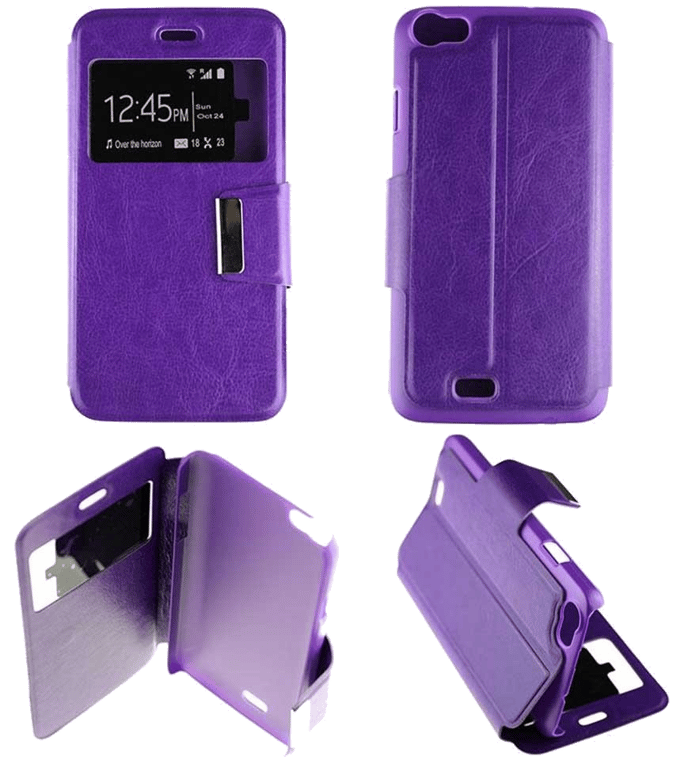 Etui Folio compatible Violet Wiko Lenny