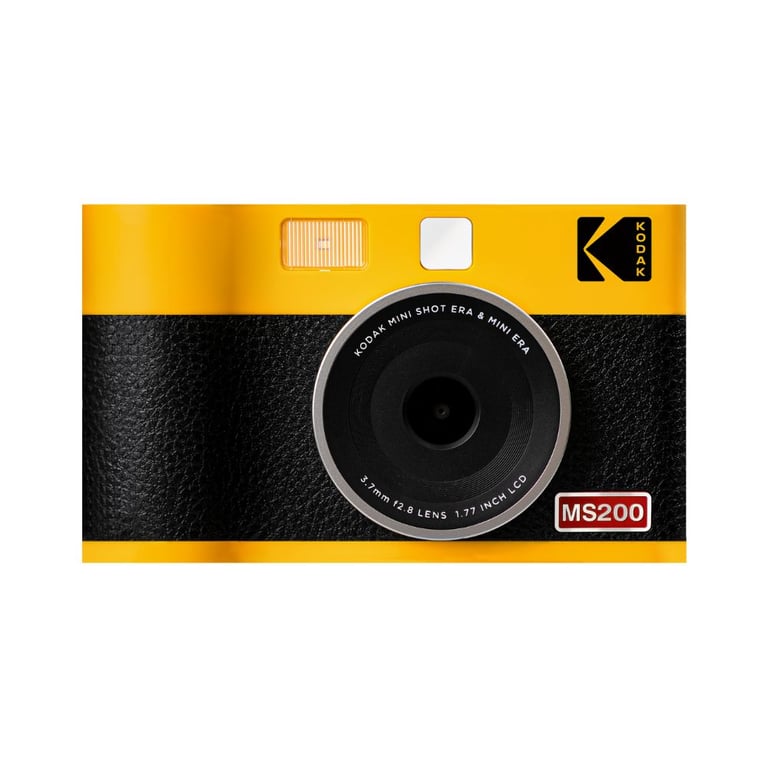 Kodak Imprimante MS200 - Impression Photo Format 2.1x3.4, Compatible iOS/Android, Impressions Haute Qualité, Résistantes à l'Eau et Aux Empreintes, Cartouche Tout-en-Un, Appli KODAK Instant - Jaune - Neuf