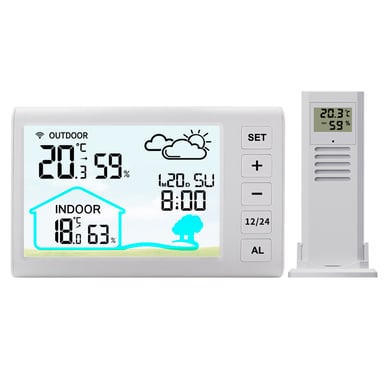 Station météo sans fil multifonctionnelle avec écran