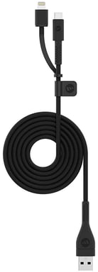mophie 3609_PRO-2N1-LTG-1.2M-BLK Cavo USB 1,2 m USB A Micro-USB B/Lightning