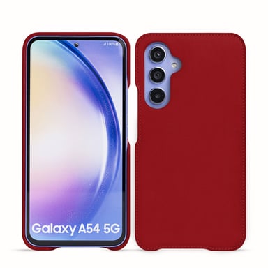 Coque cuir Samsung Galaxy A54 -  - Rouge - Cuir lisse