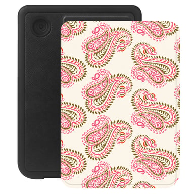 Selencia Étui de liseuse portefeuille Vivid pour Kobo Clara Colour / Clara BW - Paisley Blush