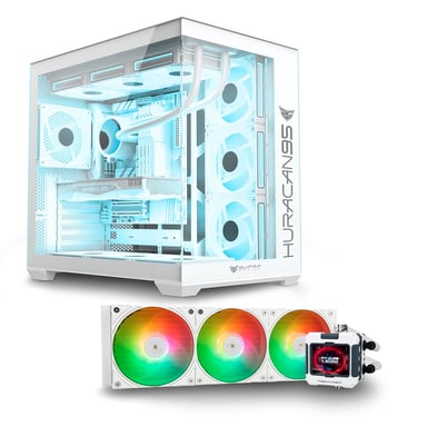 PC da gioco Racing Highlander D5 - Ryzen 7 7800X3D, RAM 64 Go, M.2 2 To, RTX 5080, raffreddamento a liquido LCD da 360 mm, Windows 11 Pro, Wifi, PC Gamer