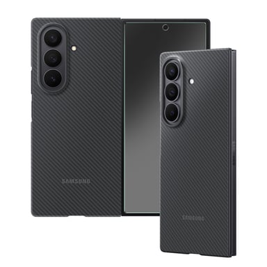 Samsung Funda Original de Fibra de Carbono para Galaxy Z Fold 7 con Películas Antirreflejos para Pantalla Negro