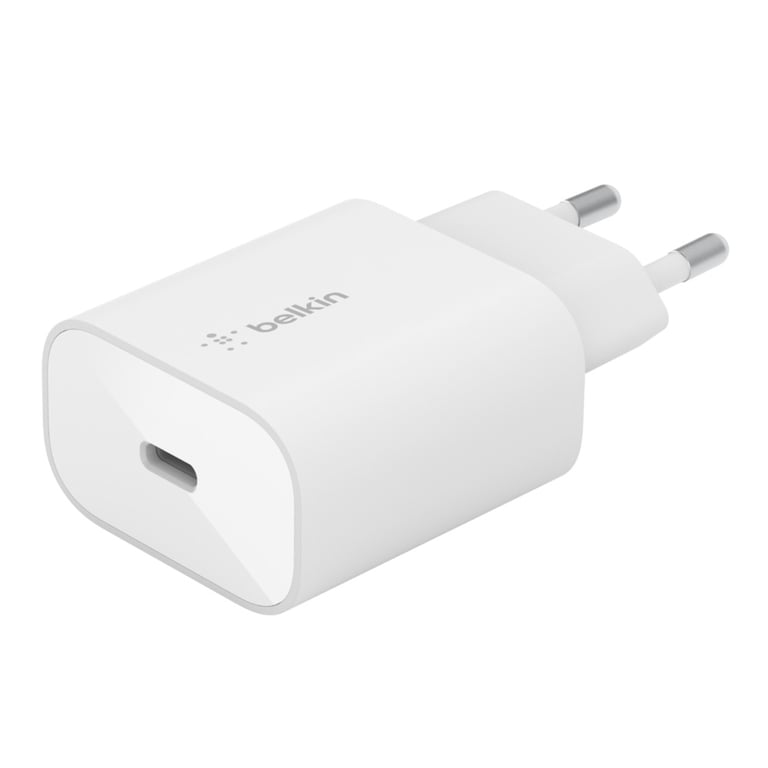 Belkin Chargeur Secteur USB-C 25 W pour iPhone avec câble USB-C vers Lightning Blanc - vue 2