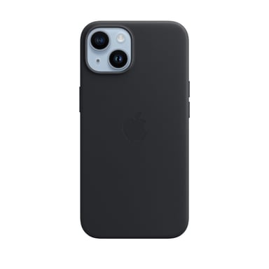 Coque en cuir avec MagSafe pour iPhone 14 Noir