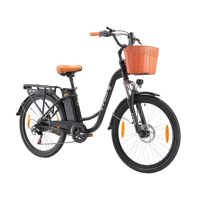 Vélo électrique TTGO YY 26ST 26 pouces City Commuter Ebike avec panier et batterie 36 V 14 5 Ah Neuf - vue 4