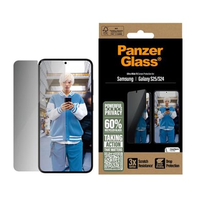 PanzerGlass ® Privacy Screen Protector Samsung Galaxy S25 | S24 | Ultra-Wide Fit Protector de pantalla 1 pieza(s)
