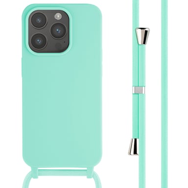 imoshion Coque en silicone avec cordon pour Apple iPhone 15 Pro - Vert menthe