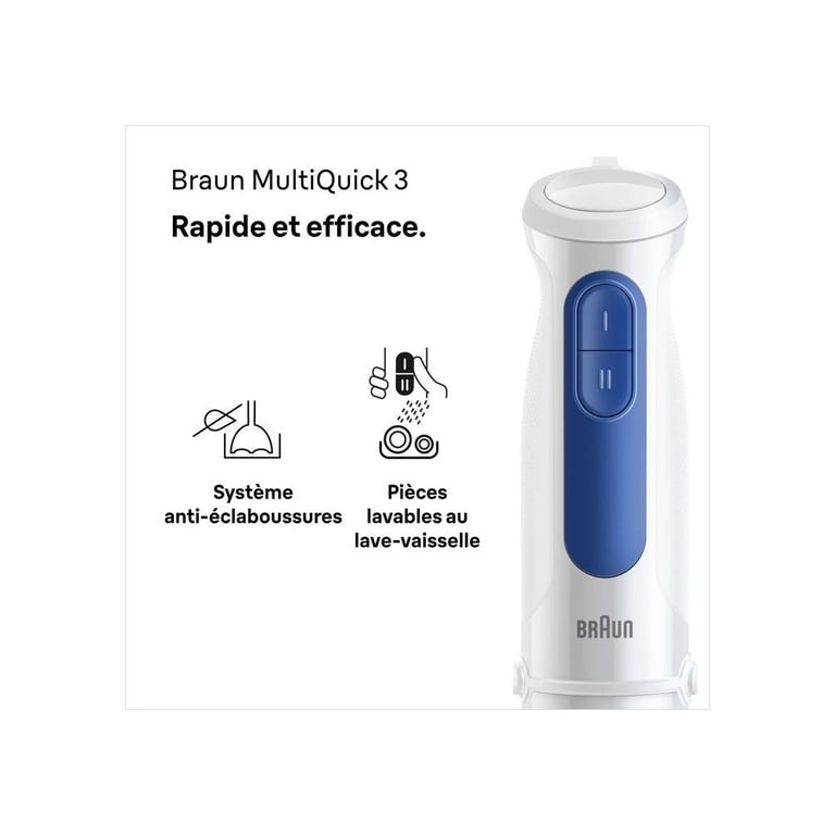 Mixeur Plongeant Braun MultiQuick MQ30001M – 900 W, 2 Vitesses, Technologie PowerBell VPlus - vue 7