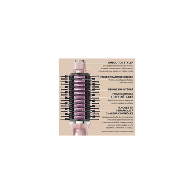 Glossi Brosse soufflante Shark 2-en-1, Rose Poudré