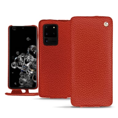 Housse cuir Samsung Galaxy S20 Ultra 5G -  - Orange - Cuir grainé