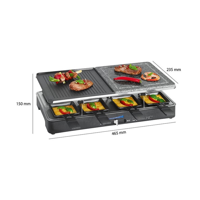 Raclette gril 2en1 8 personnes Clatronic RG 3518 - vue 4