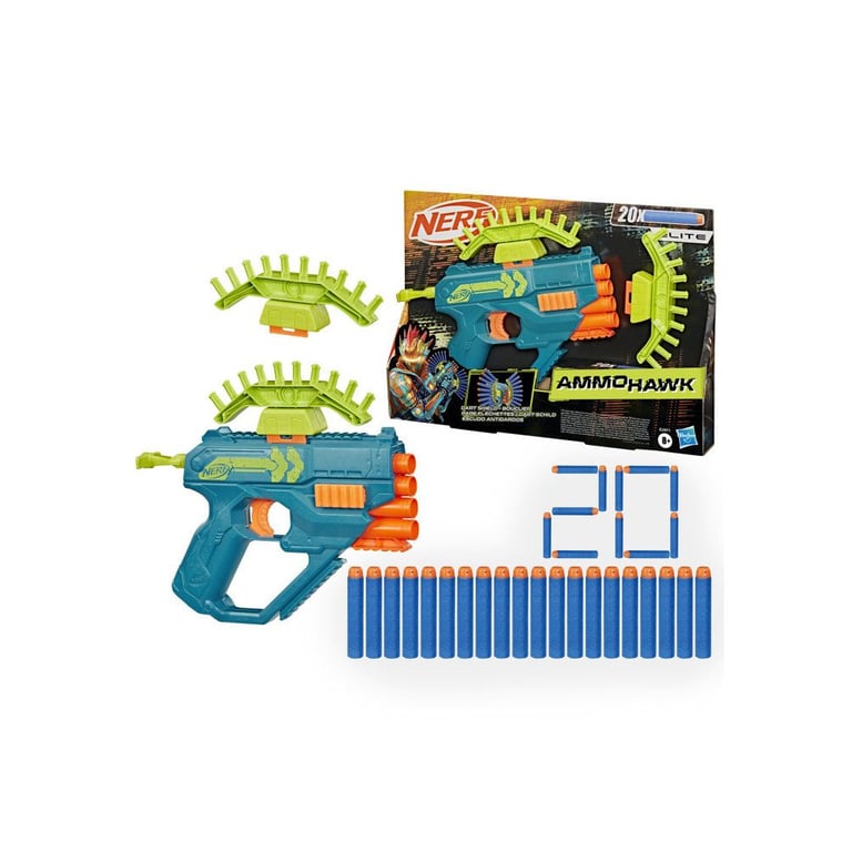 Nerf Rebel Ops Ammohawk blaster avec 2 accessoires et 20 fléchettes en mousse Nerf dès - vue 3