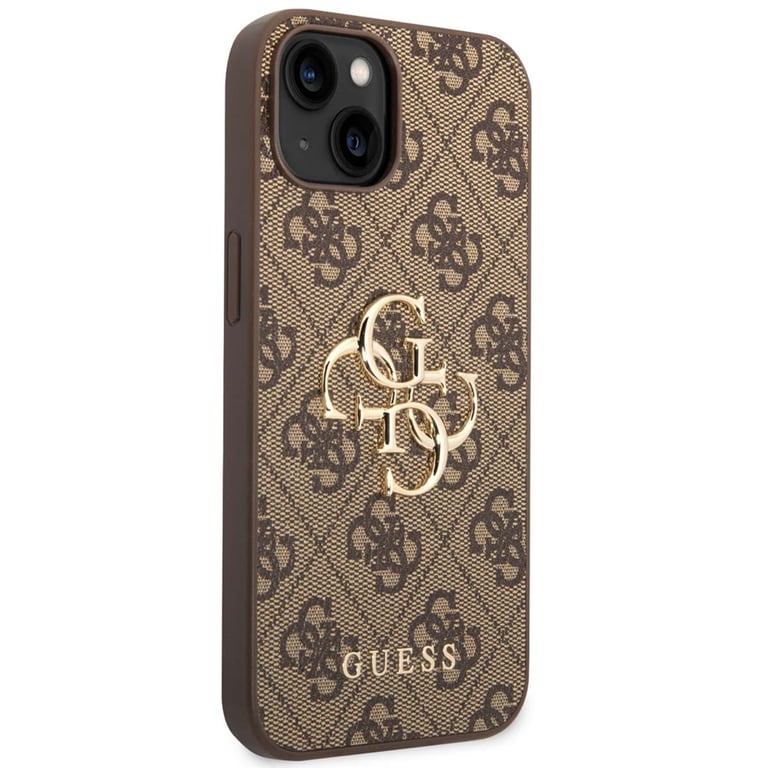 Guess Coque 4G Metal Logo Backcover pour Apple iPhone 14 Marron - vue 3