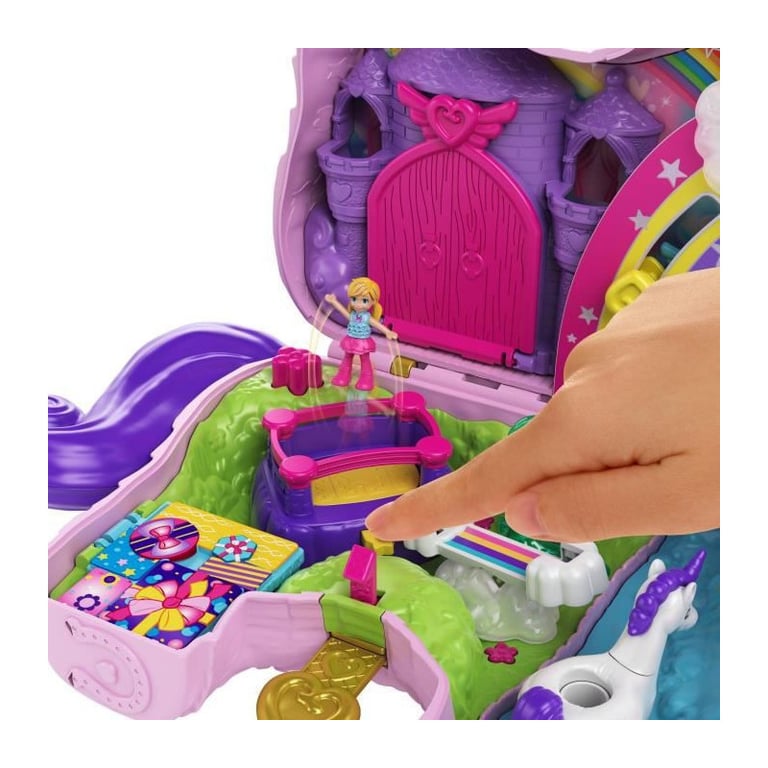 POLLY POCKET Coffret Licorne Surprises - Pinata Licorne Feerique + de 25 accessoires - Neuf