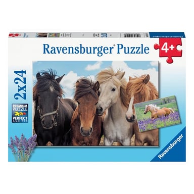 Juego de 2 puzzles ecuestres de 24 piezas con pósters a tamaño real