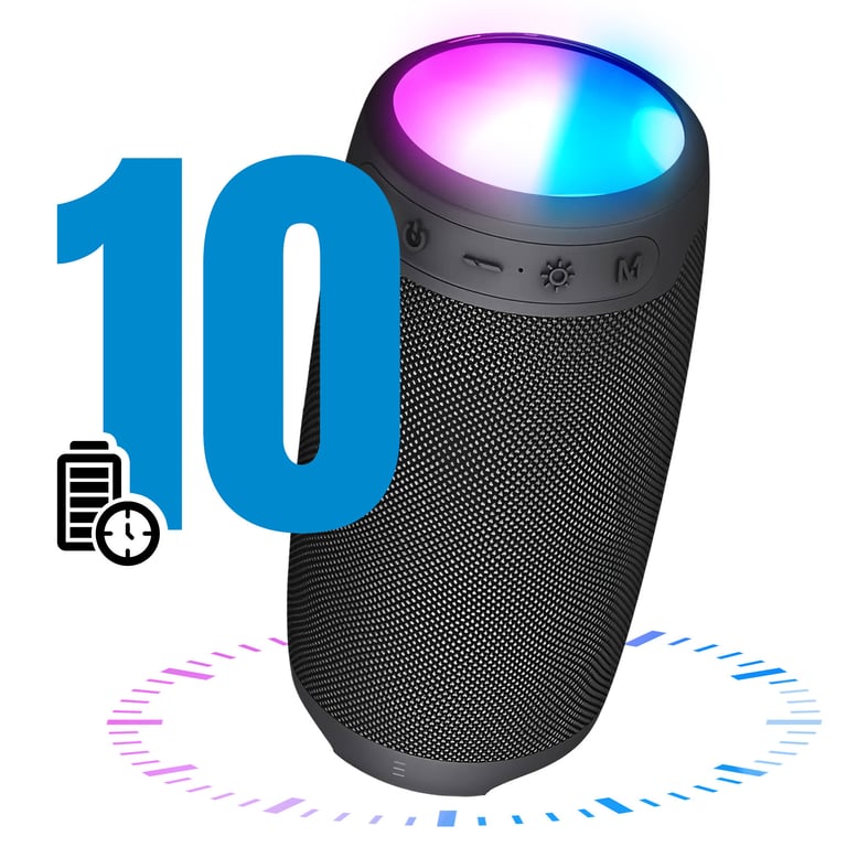 Enceinte Bluetooth Portable Autonomie 10h et LED Neuf - vue 3