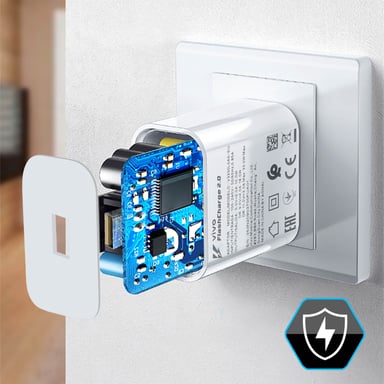 Cargador y cable de alimentación USB-C original de Vivo de 18W blanco