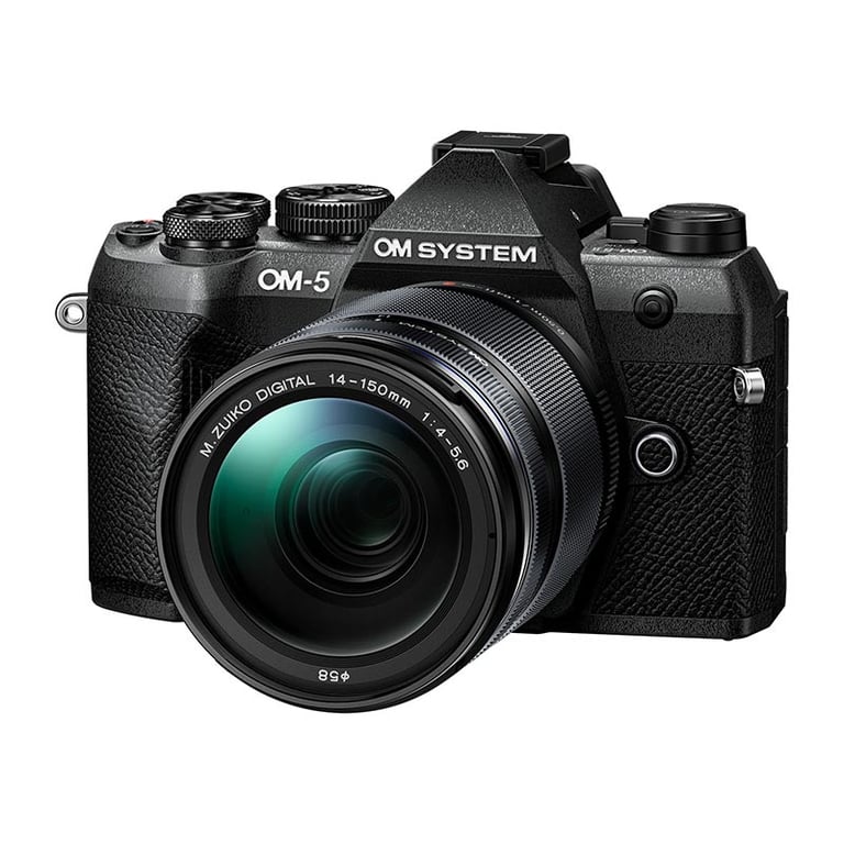 Appareil photo hybride OM System OM?5 Mark II + objectif M.Zuiko 14?150mm F4?5.6 II Monture MFT Noir - Neuf