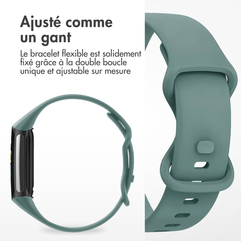 imoshion Bracelet silicone pour Fitbit Charge 5 / 6 - S - Olive Green - Neuf