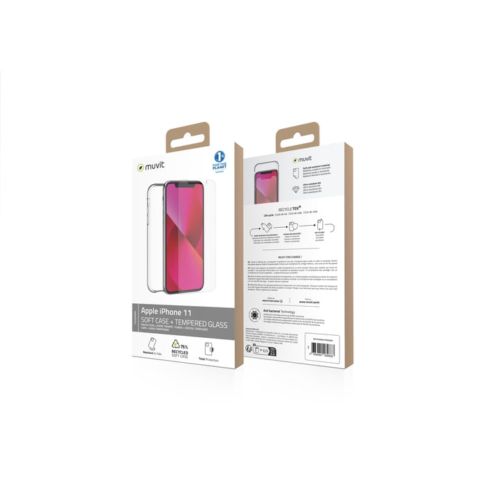 Pack protection Muvit For Change Recycletek pour Apple iPhone 11 + Verre trempé - vue 5