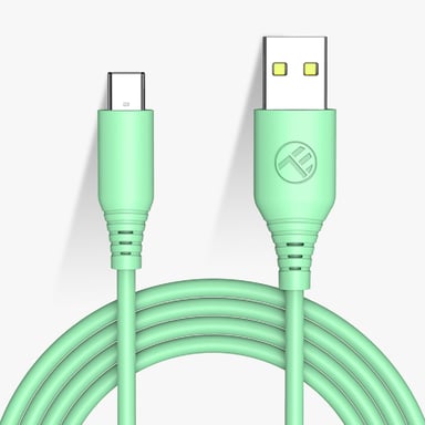 Câble de données en silicone Tellur, USB vers Type-C, 3A, 1m, vert