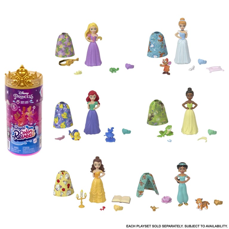 Poupée Disney Princesses Mattel HMB69 – Mystère Color Reveal, 6 Surprises Incluses - vue 3
