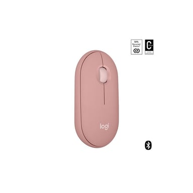 Logitech Pebble Mouse 2 M350s Ratón inalámbrico Bluetooth Rosa