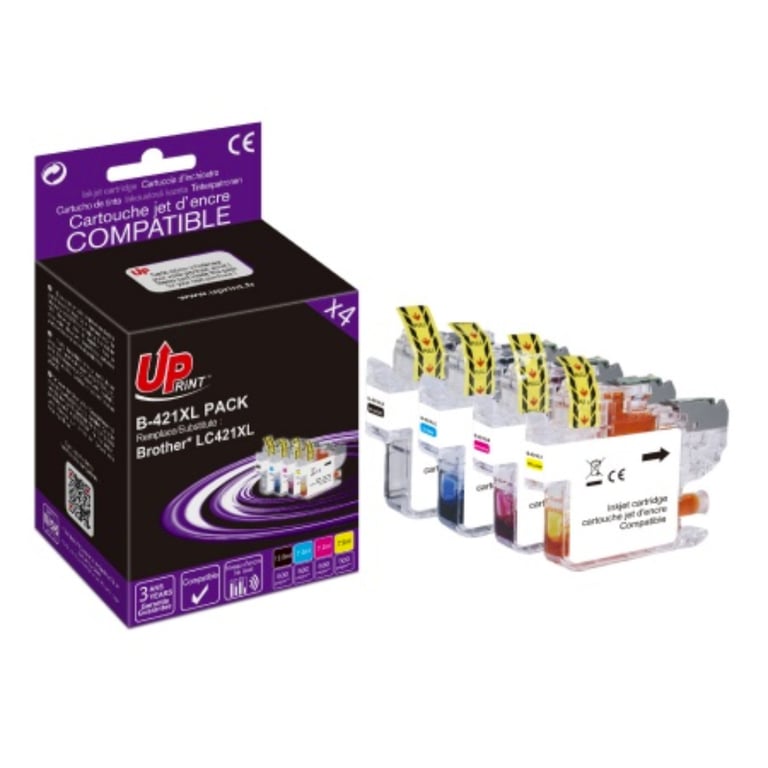 Pack UPrint compatible BROTHER LC421 XL 4 cartouches - Neuf